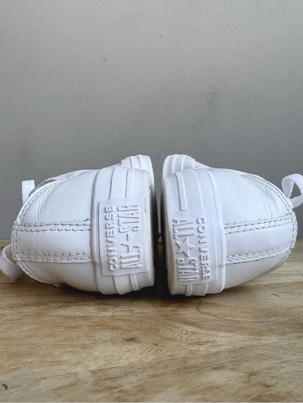Converse Chuck Taylor All Star Oxford White Leather Monochrome Women’s Sz 6.5 - Picture 8 of 10